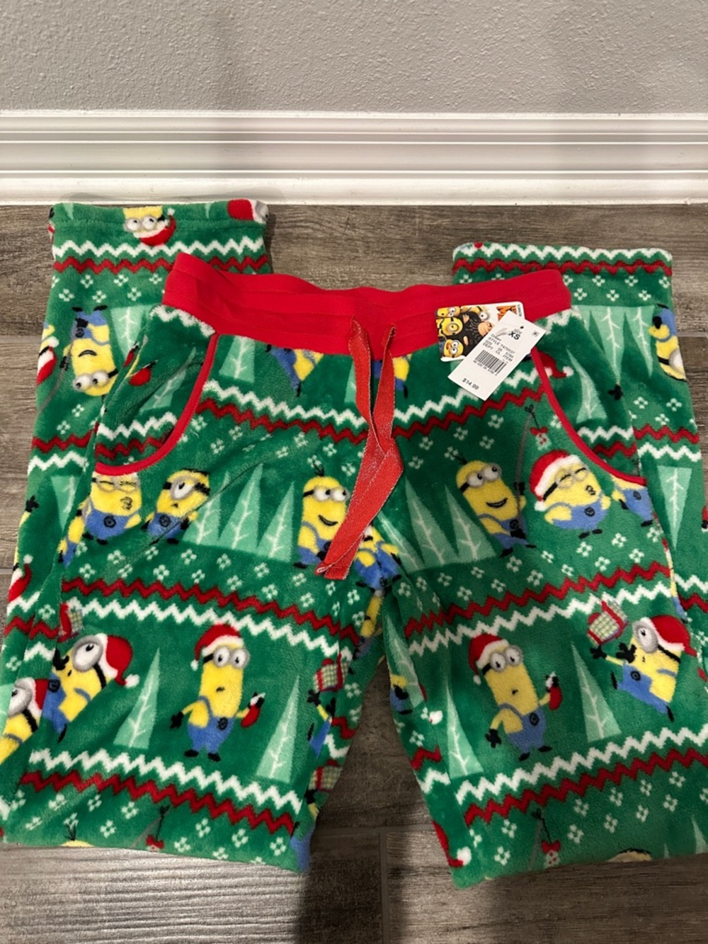 Minions Holiday Fleece Pajama Pants with Red Trim - Kids